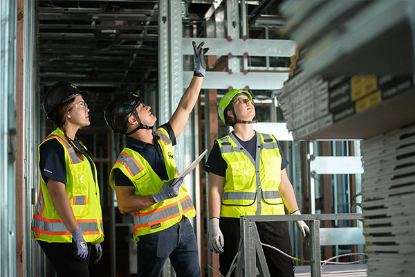 Group of workers engaged in safety training